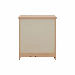 Commode bois massif 5 tiroirs Iris - Naturel - Poignées Noir