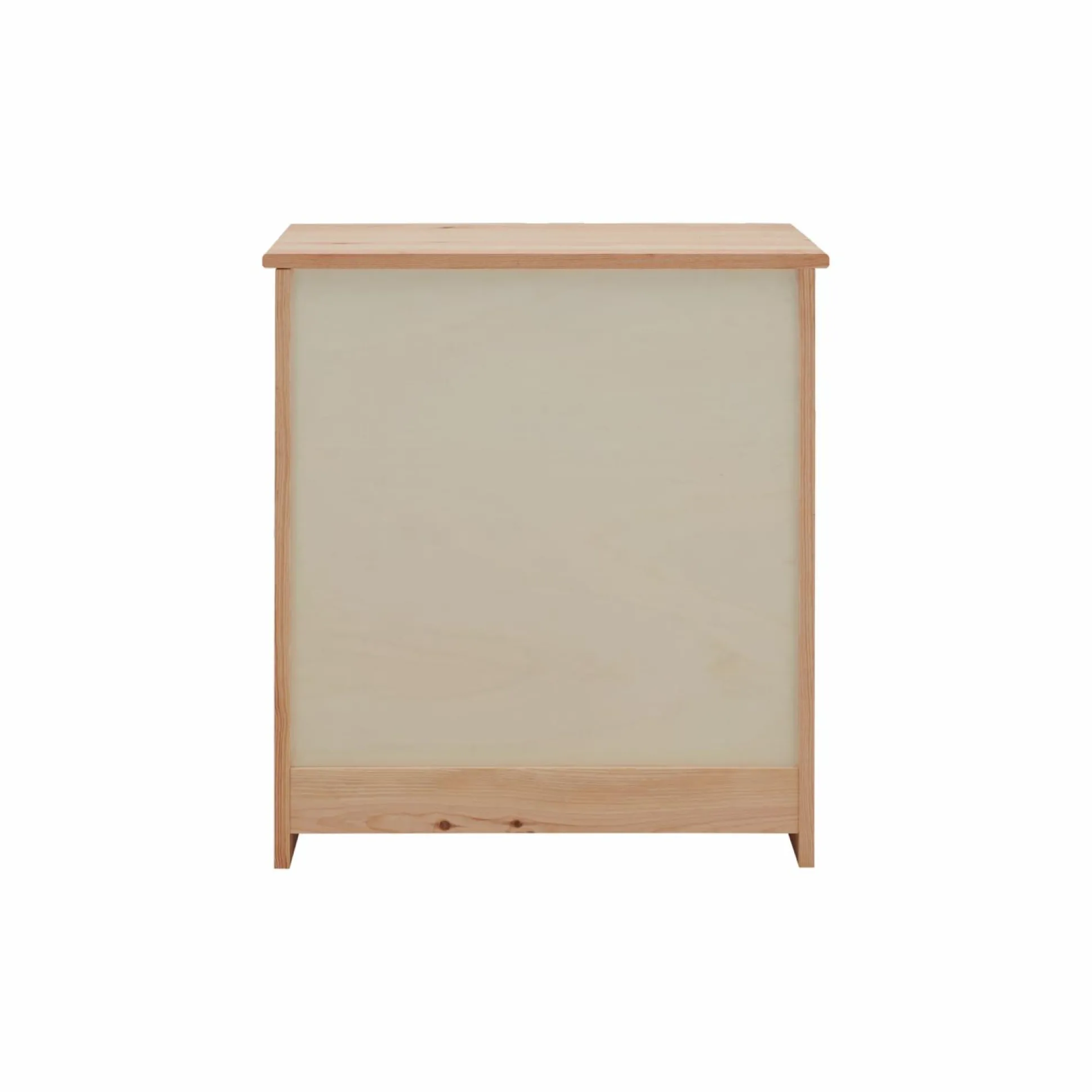 Commode bois massif 5 tiroirs Iris - Naturel - Poignées Noir