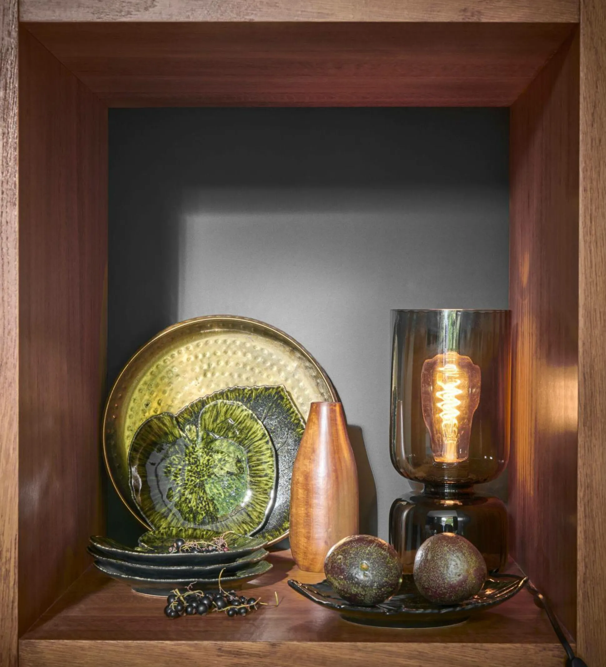 COSTA NOVA Assiette grès feuille Alchémille Riviera Foret