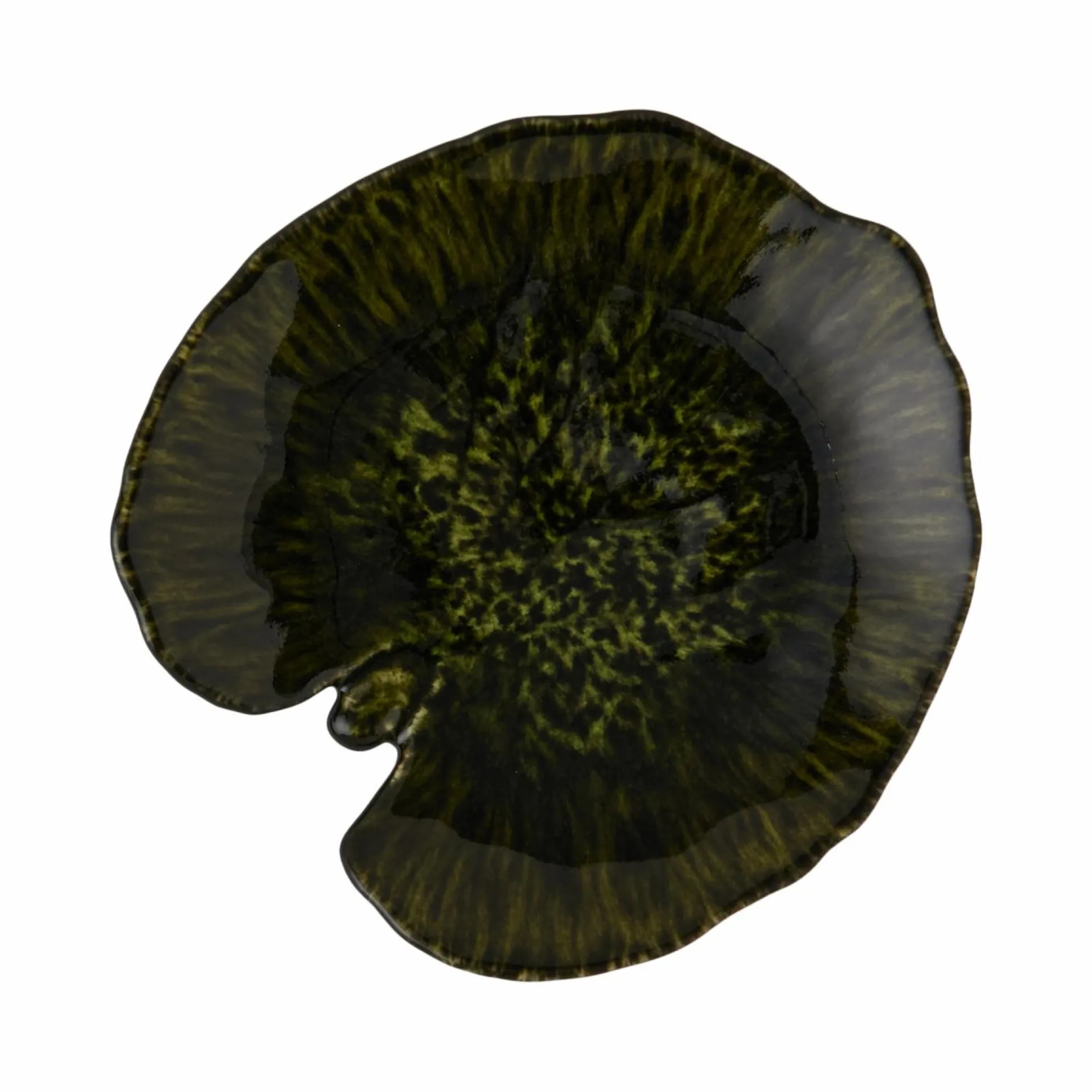 COSTA NOVA Assiette grès feuille Alchémille Riviera Foret