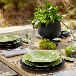 COSTA NOVA Lot de 6 assiettes plates Riviera - Vert feuille