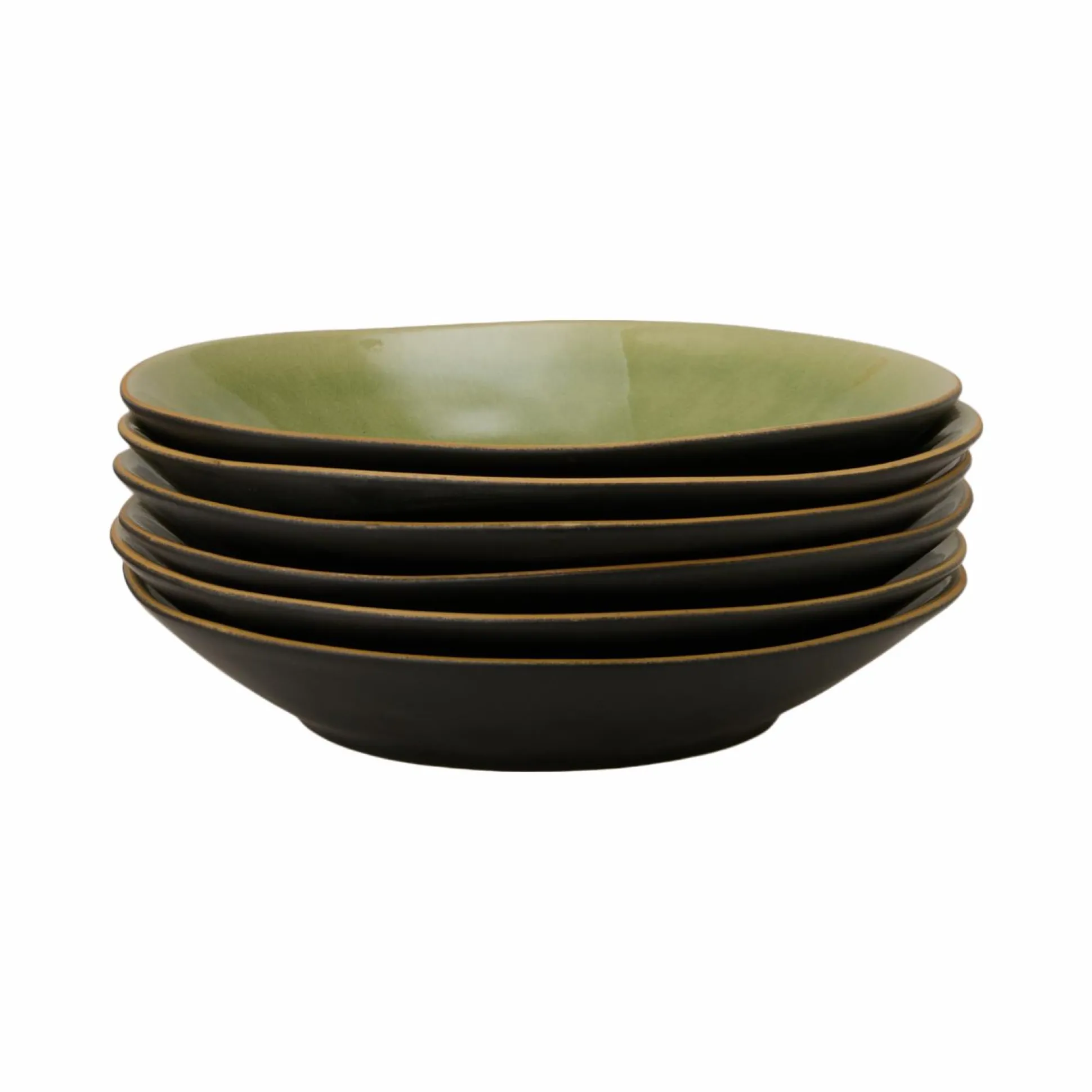 COSTA NOVA Lot de 6 Assiettes creuses Riviera - Vert feuille