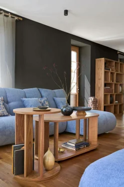 COSTA NOVA Plat sur pied grès et bois Boutique