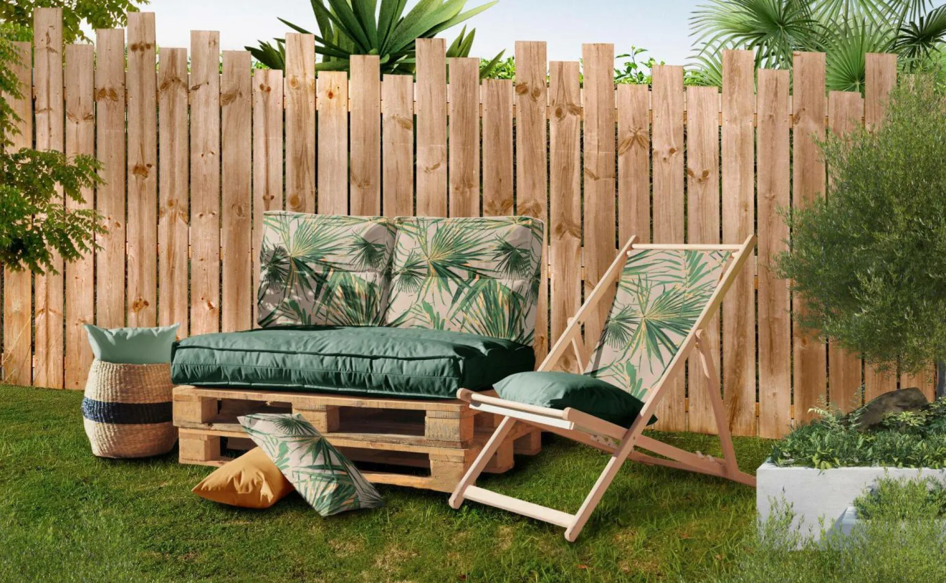 Coussin d'Extérieur recyclé Heva - Jungle