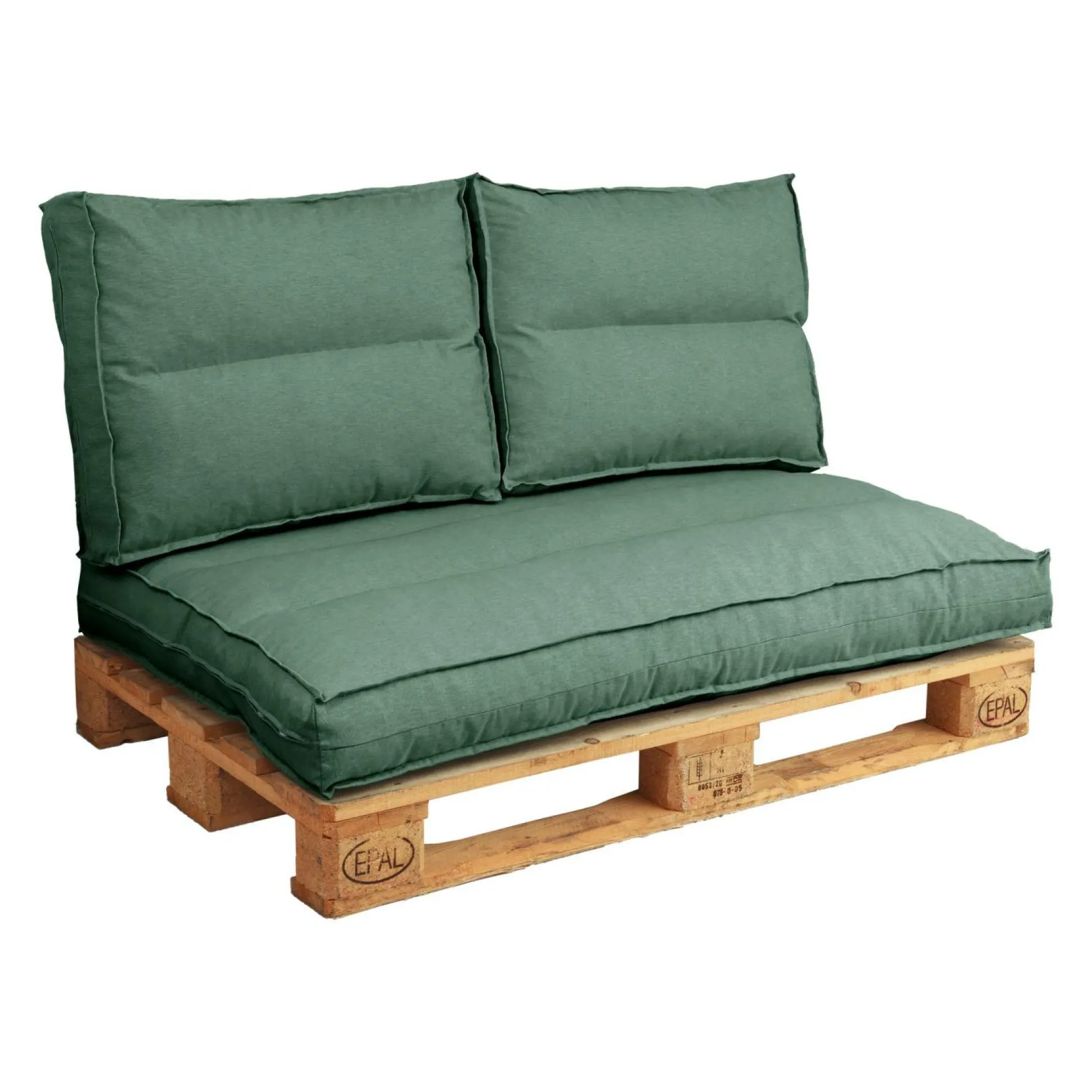 Coussin matelas palette recyclé Heva - Vert Fougère