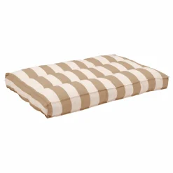 Coussin matelas palette recyclé Heva - Rayure Beige