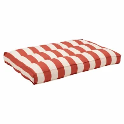 Coussin matelas palette recyclé Heva - Rayure Rouge