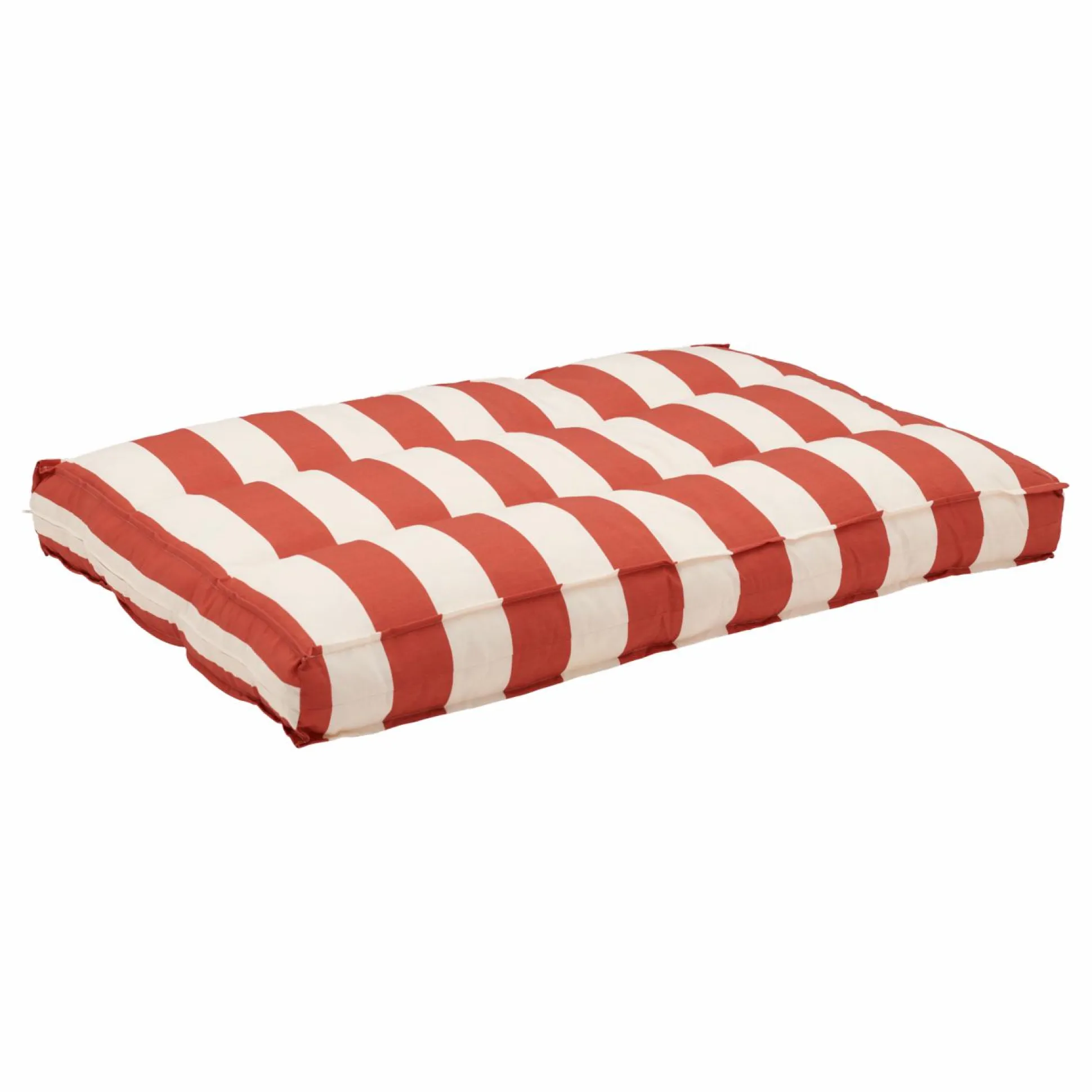 Coussin matelas palette recyclé Heva - Rayure Rouge