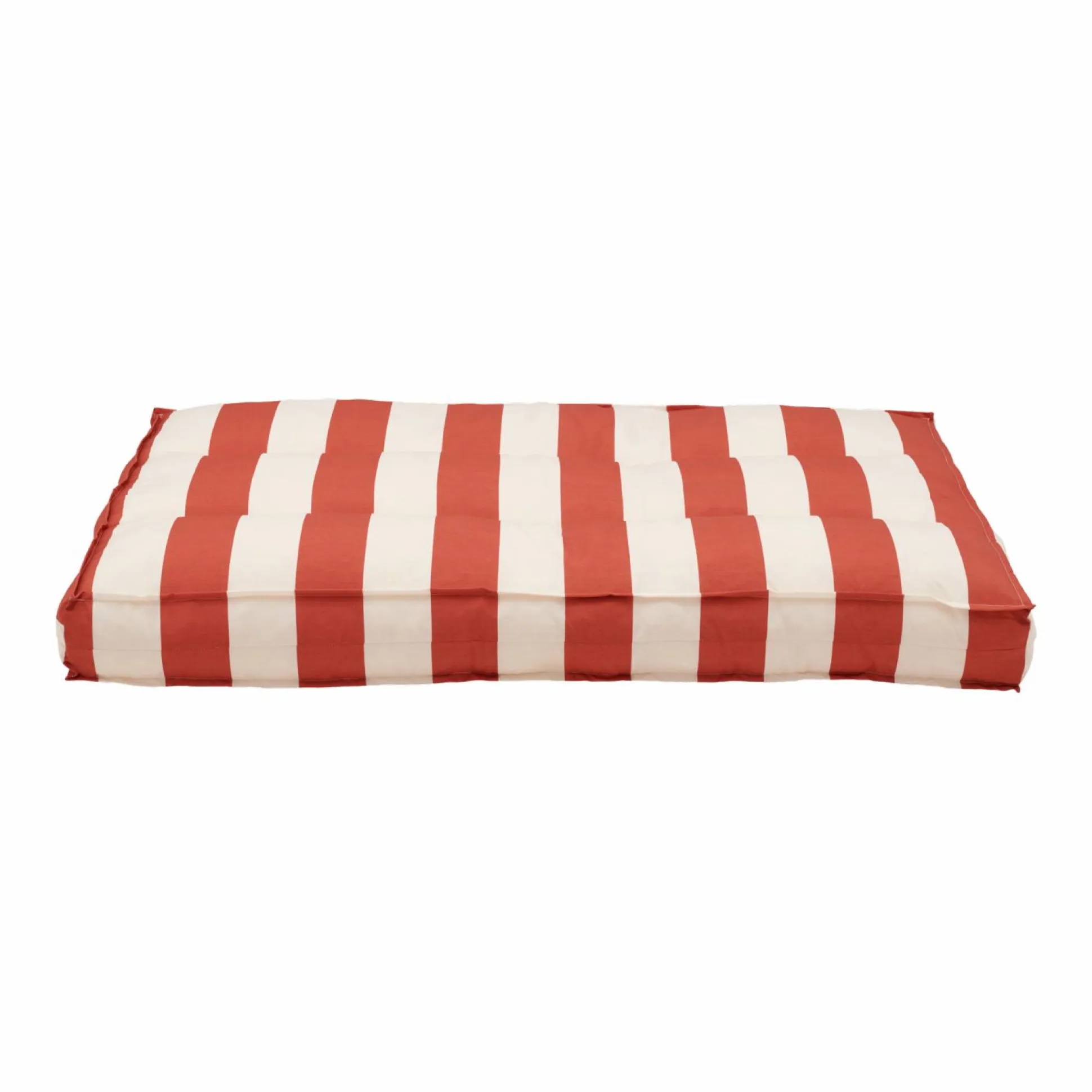 Coussin matelas palette recyclé Heva - Rayure Rouge