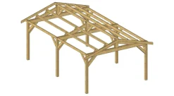 CPBF-CHARPENTES Abri deux Pentes pour Voiture Bourgogne en Bois - 550 x 650 cm