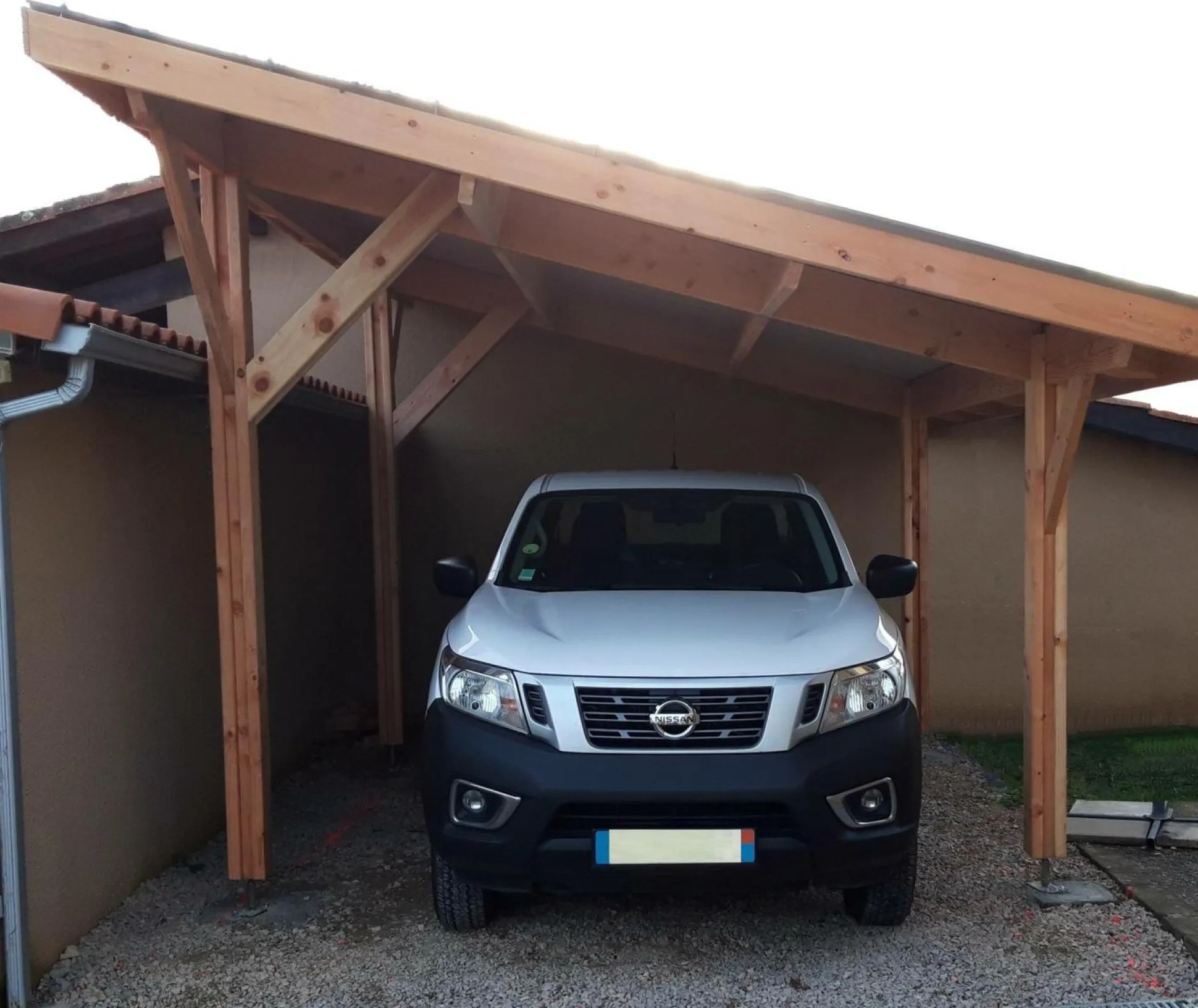 CPBF-CHARPENTES Abri une Pente pour Voiture Provence en Bois Abri une pente voiture bois Douglas - 500 x 800 cm