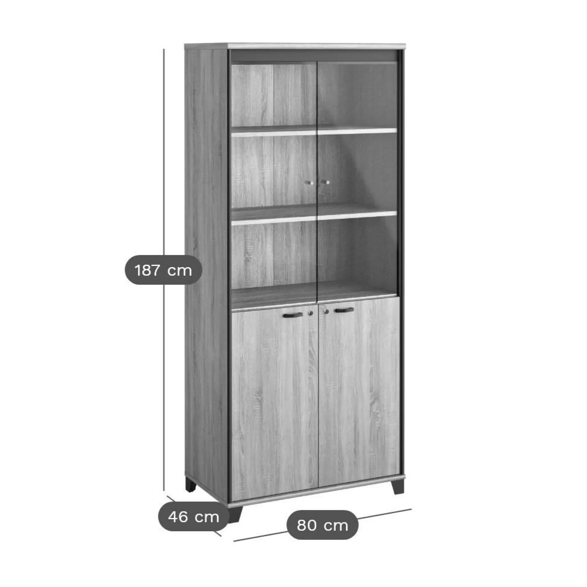 C.PRO PAR CAMIF Bibliothèque 2 portes Gregory