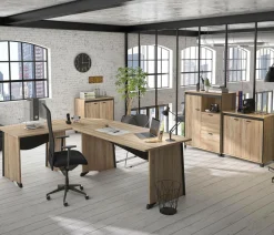 C.PRO PAR CAMIF Bureau complet Gregory retour 80 cm - Largeur 120 cm