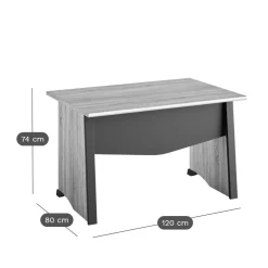 C.PRO PAR CAMIF Bureau complet Gregory retour 120 cm - Largeur 160 cm