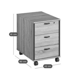 C.PRO PAR CAMIF Bureau complet + caisson Gregory - Largeur 140 cm