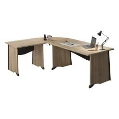 C.PRO PAR CAMIF Bureau complet Gregory retour 80 cm - Largeur 140 cm