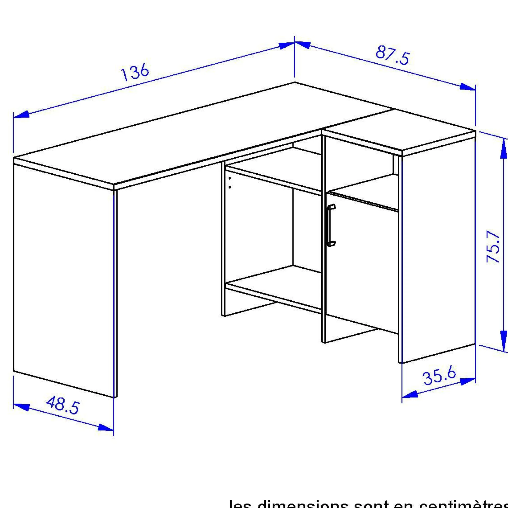 C.PRO PAR CAMIF Bureau d'angle Garry noir