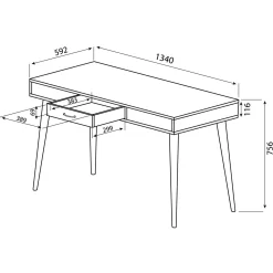 C.PRO PAR CAMIF Bureau Horizon - Chêne/Noir