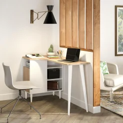 C.PRO PAR CAMIF Bureau Nook - Chêne/Blanc