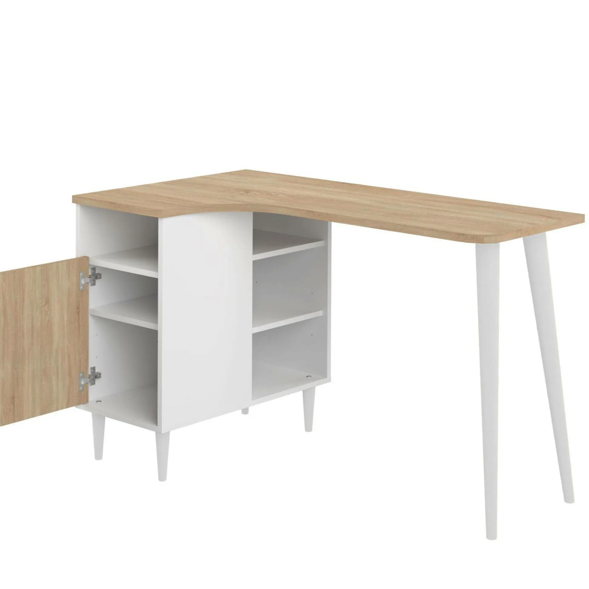 C.PRO PAR CAMIF Bureau Nook - Chêne/Blanc