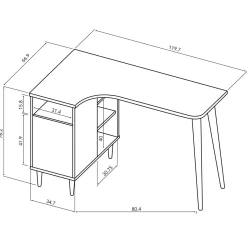 C.PRO PAR CAMIF Bureau Nook - Chêne/Blanc