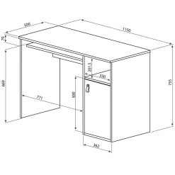 C.PRO PAR CAMIF Bureau Oxford - Chêne/Noir