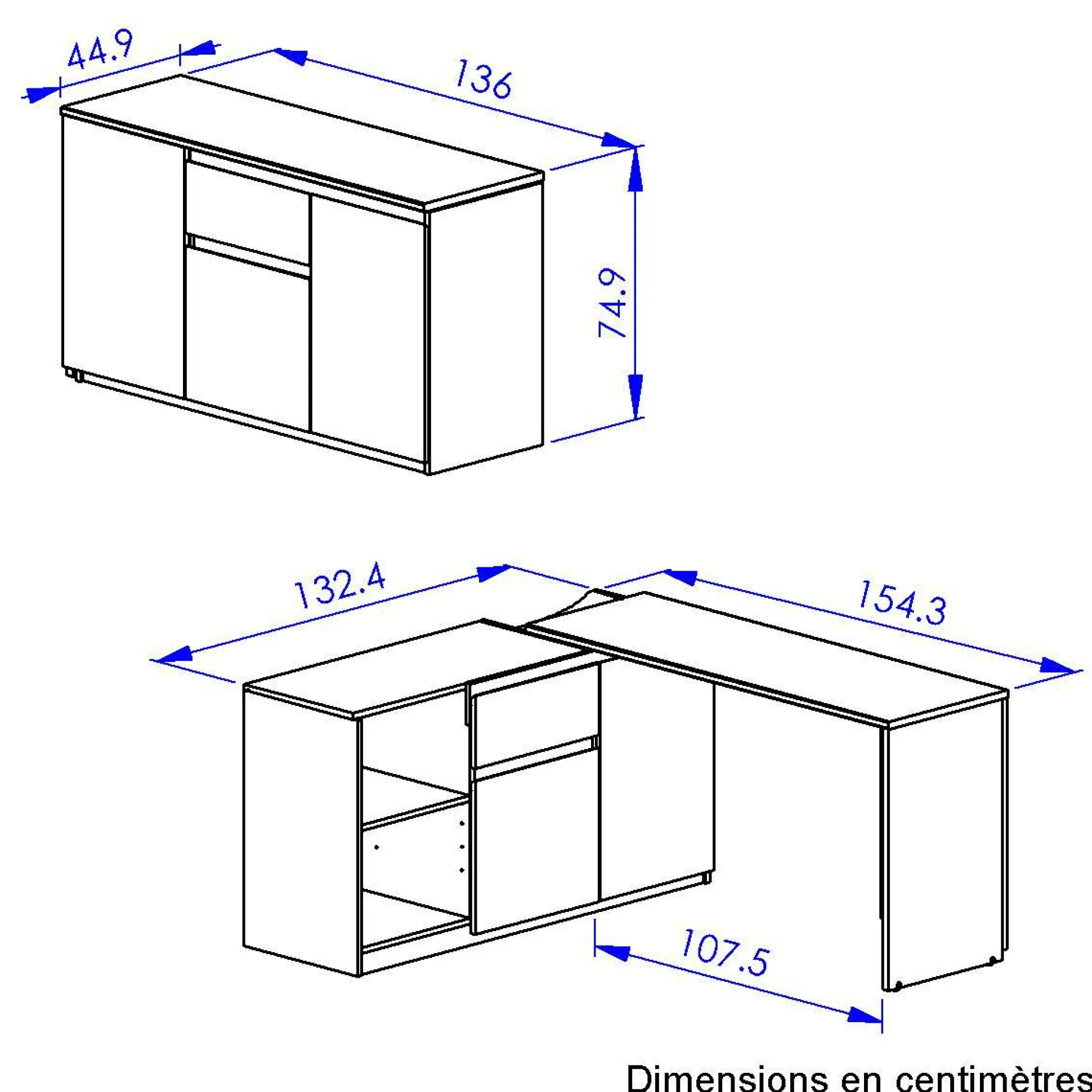 C.PRO PAR CAMIF Bureau pivotant Gaetan