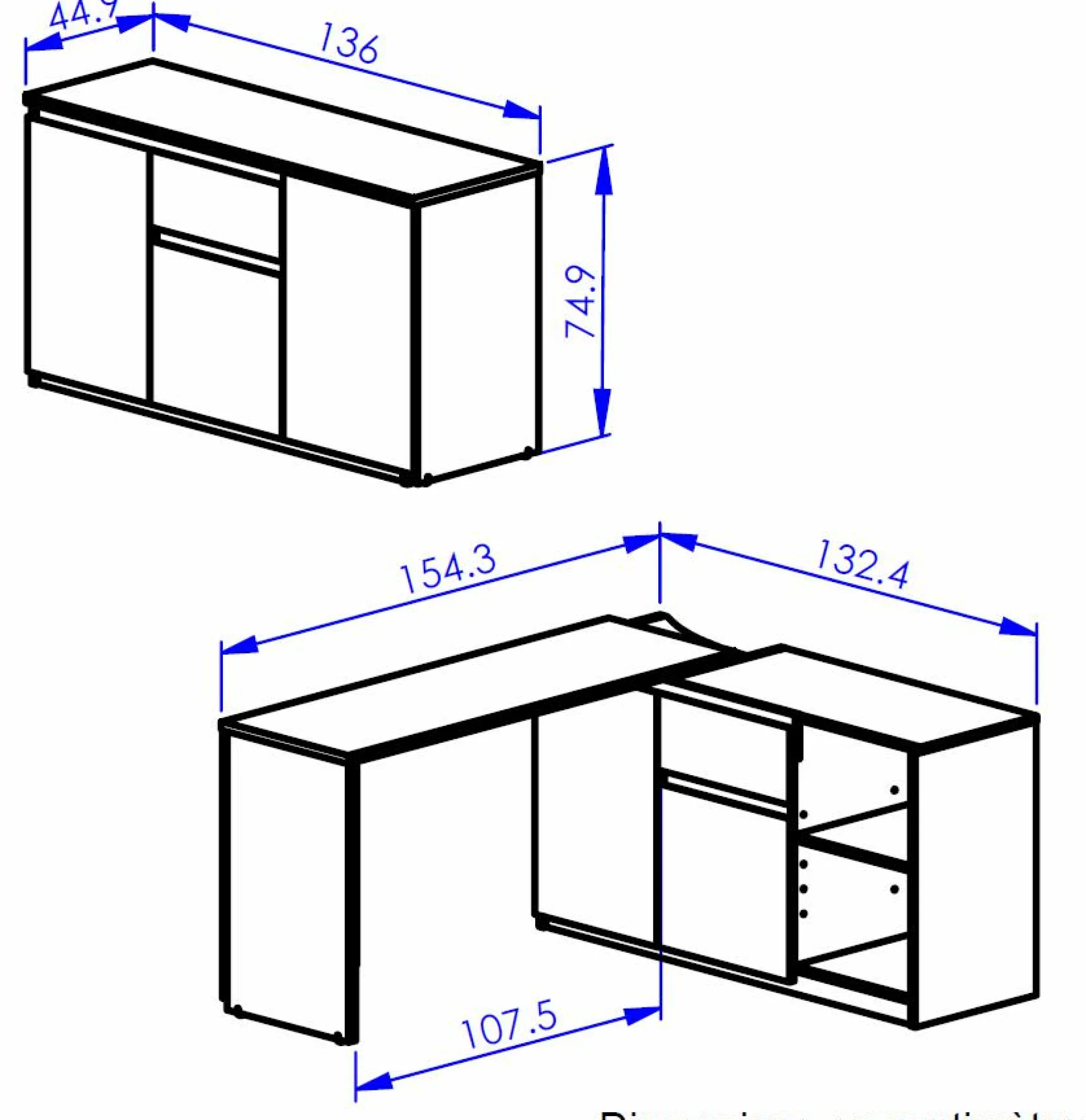 C.PRO PAR CAMIF Bureau pivotant Gibril