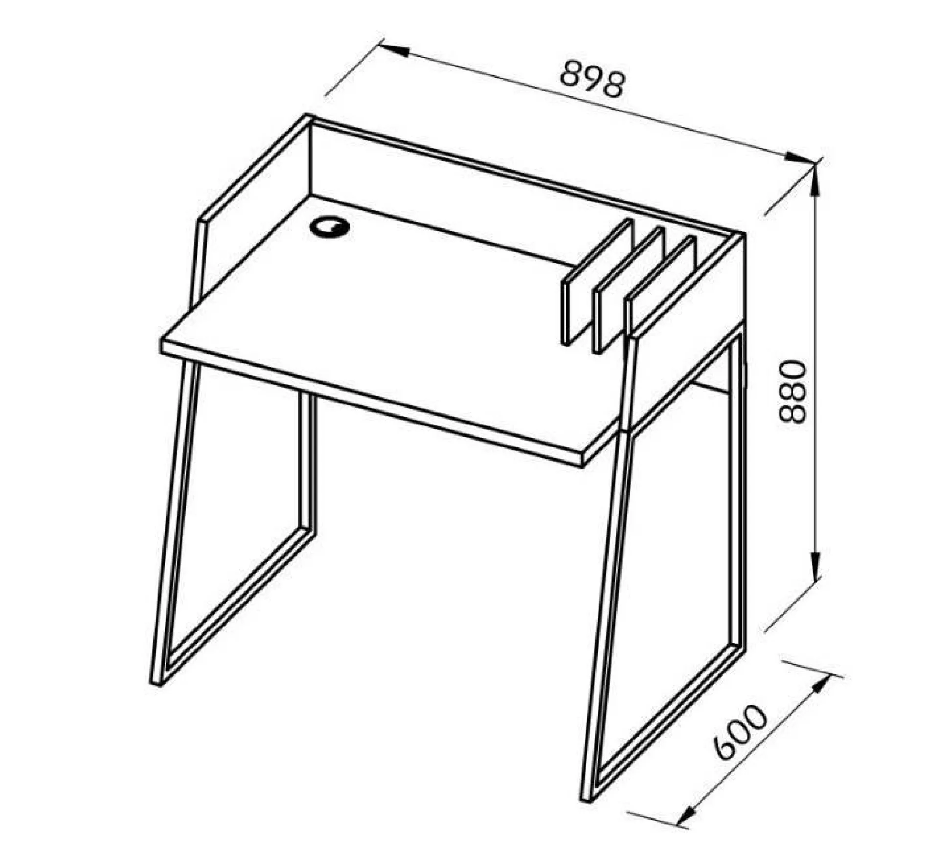 C.PRO PAR CAMIF Bureau Tennessee - Noir/Noyer
