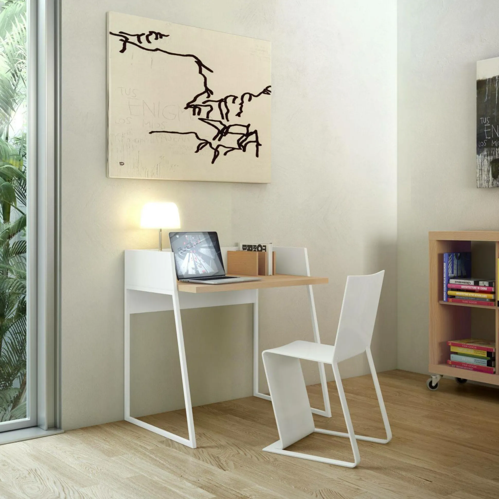 C.PRO PAR CAMIF Bureau Tennessee - Blanc/Chêne