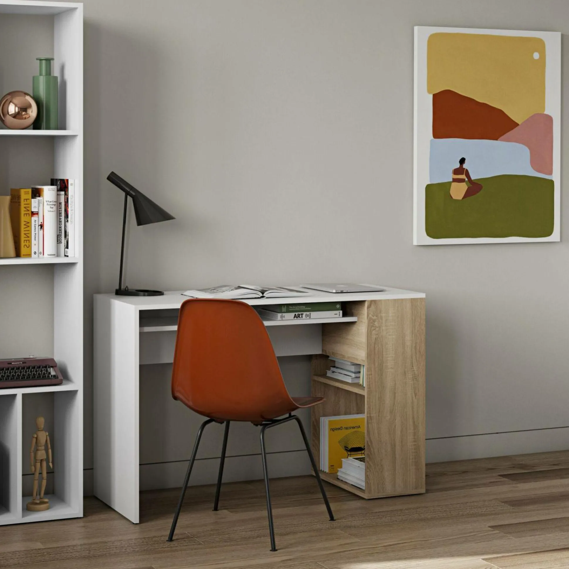 C.PRO PAR CAMIF Bureau Yale - Chêne/Blanc