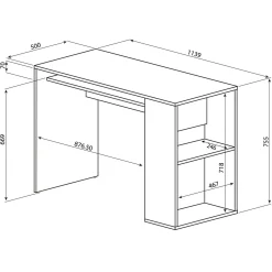 C.PRO PAR CAMIF Bureau Yale - Chêne/Blanc