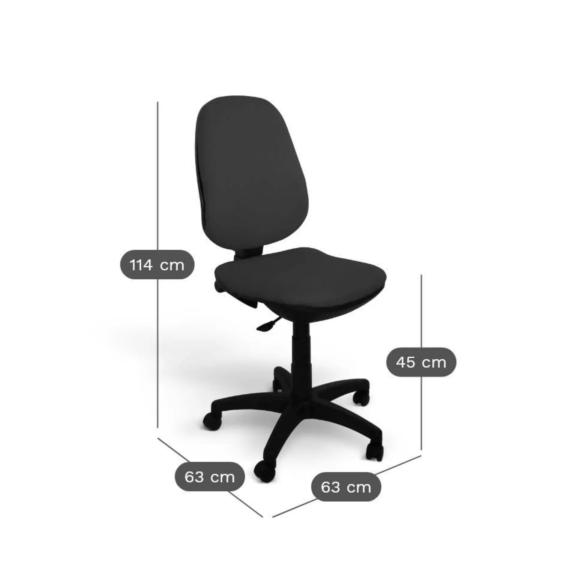 C.PRO PAR CAMIF Chaise de bureau Marjorie - Bleu - Roulettes pour sol dur