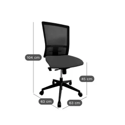 C.PRO PAR CAMIF Chaise de bureau Antoine II Kube - Noir - Roulettes pour sol dur