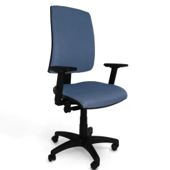C.PRO PAR CAMIF Fauteuil de bureau Alexandre II - Bleu - Roulettes pour sol dur