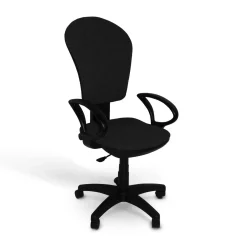 C.PRO PAR CAMIF Fauteuil de bureau Juliette - Noir - Roulettes pour sol dur