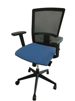 C.PRO PAR CAMIF Fauteuil de bureau Alexandre II Kube - Bleu - Roulettes pour sol dur