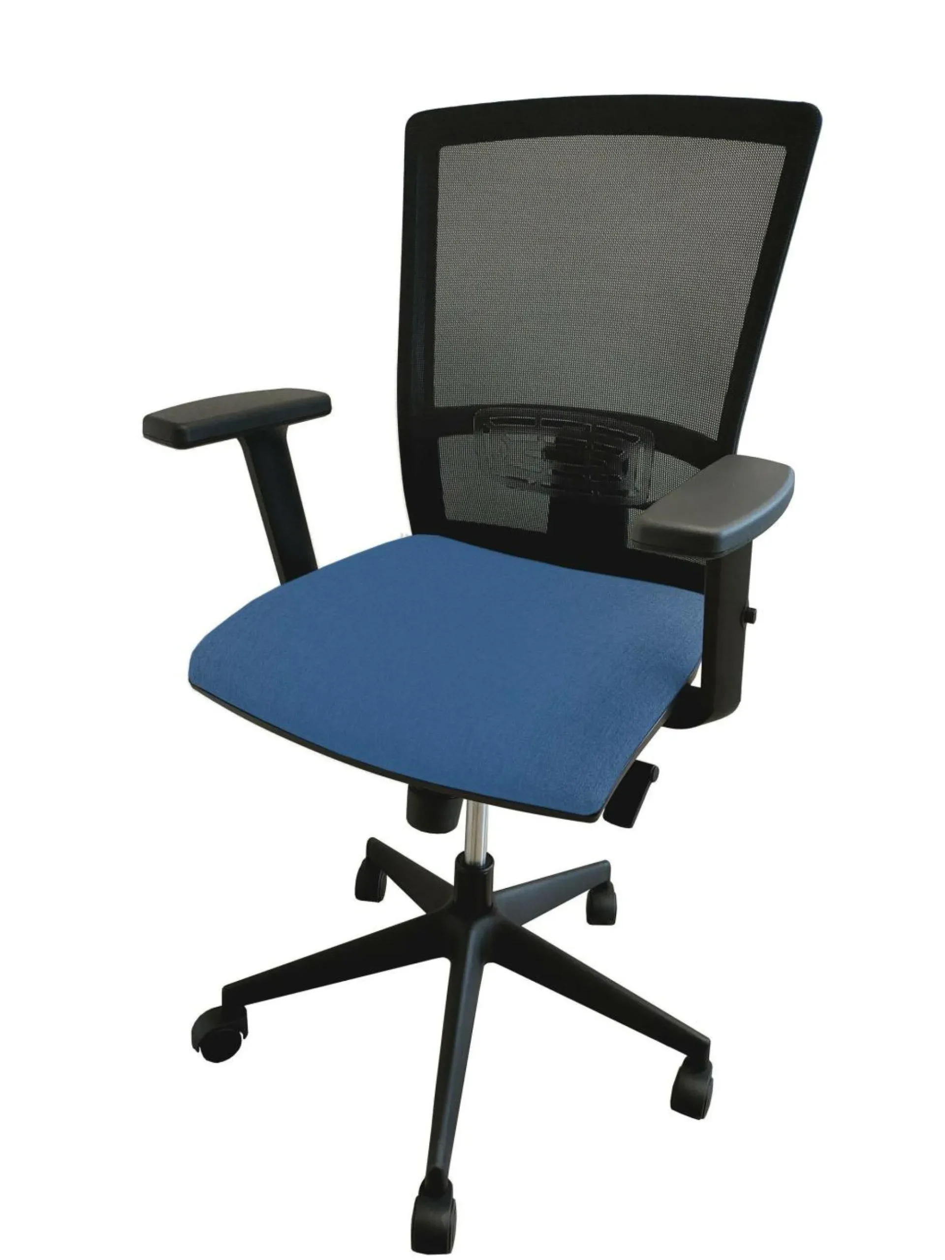 C.PRO PAR CAMIF Fauteuil de bureau Alexandre II Kube - Bleu - Roulettes pour sol dur