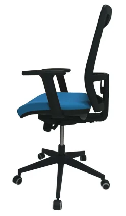C.PRO PAR CAMIF Fauteuil de bureau Alexandre II Kube - Bleu - Roulettes pour sol dur