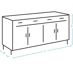 C.PRO PAR CAMIF Rangement 1 porte 2 tiroirs Gregory