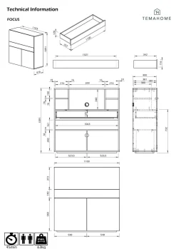 C.PRO PAR CAMIF Secrétaire Tim - Blanc/Noyer