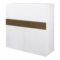 C.PRO PAR CAMIF Secrétaire Tim - Blanc/Noyer