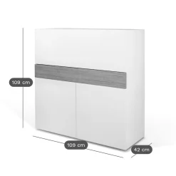 C.PRO PAR CAMIF Secrétaire Tim - Blanc/Noyer