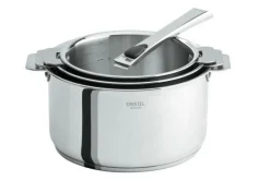 CRISTEL Set 3 casseroles 16/18/20 cm Casteline Amovible avec poignée inox