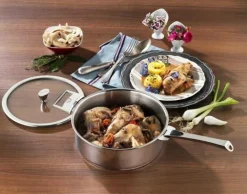CRISTEL Set 3 casseroles 16/18/20 cm Casteline Amovible avec poignée inox