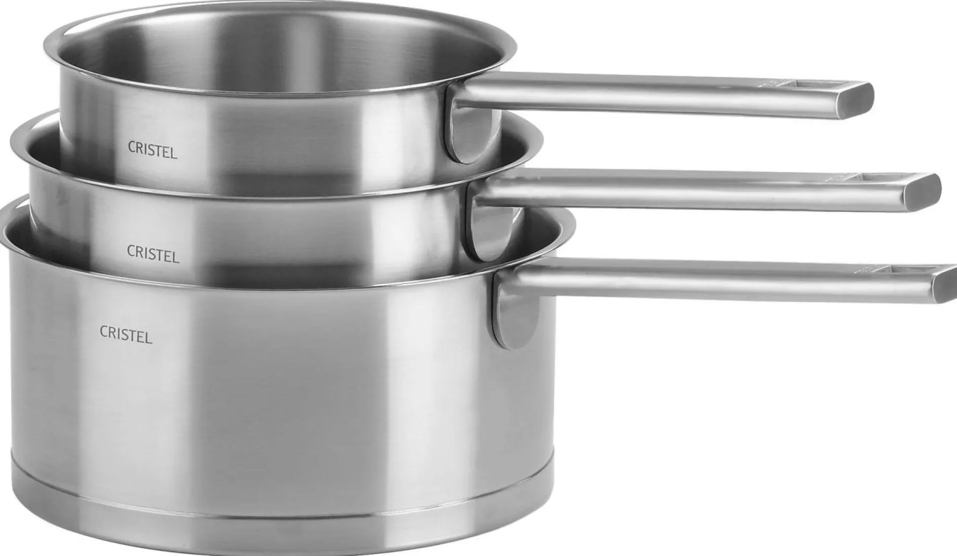 CRISTEL Set de 3 casseroles 16/18/20 cm Strate Fixe