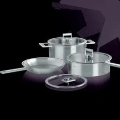 CRISTEL Set de 3 casseroles 16/18/20 cm Strate Fixe