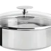 CRISTEL Set sauteuse inox Mutine 24 cm avec couvercle et poignée amovible framboise
