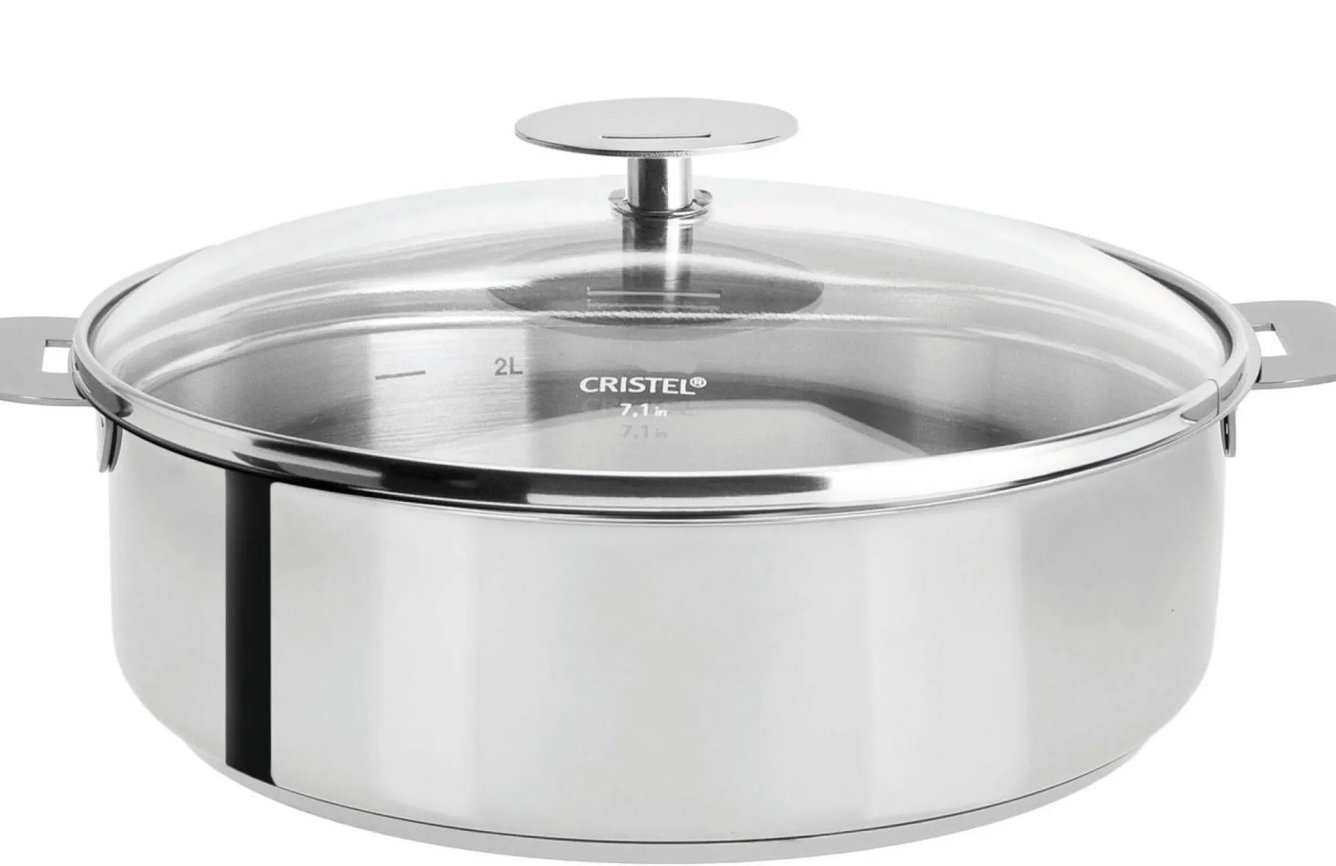 CRISTEL Set sauteuse inox Mutine 24 cm avec couvercle et poignée amovible framboise