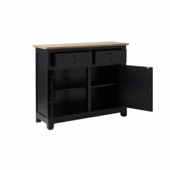 Desserte bois massif 2 portes 2 tiroirs Embellie - Noir